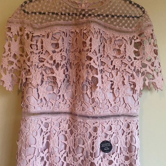 Blush Pink A-Line Lace Dress - Picture 2 of 6